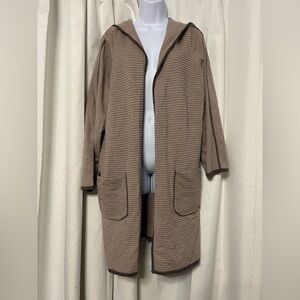 Evolution By Cyrus Women’s Ribbed Hooded Cardigan Size 1x